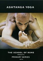 Cover of the Primary Series DVD: Lino Miele folded forward over one leg, with the line “The School of Rome presents Primary Series”.