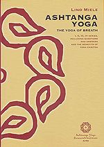 Cover of Astanga Yoga — The Yoga of Breath by Lino Miele, the eight-petal rosette in red on a yellow ground.